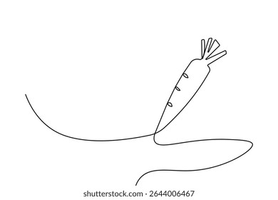 Karottengemüse minimal einzeilig Art Umrissvektor einzelne Illustration