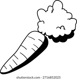 Carrot vegetable mono shadow illustration