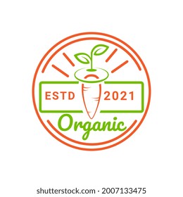 Carrot Vegetable , Organic Logo Template Vector Illustration