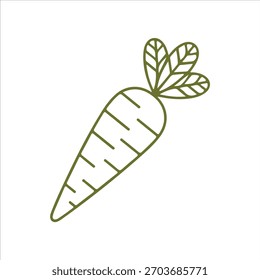 Carrot vegetable outline drawing simple style healthy food art icon