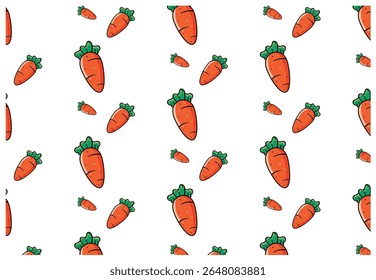 Cenário de vetor de padrão vegetal de cenoura simples