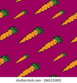 Carrot vegetable seamless pattern background cover book Doodle logo icon cartoon design Abstract design Cartoon children style Fashion print clothes apparel greeting invitation card cover flyer poster