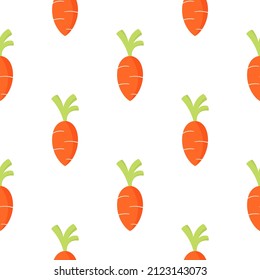 carrot vegetable seamless pattern on white background