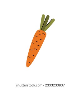 Carrot vegetable simple icon flat vector illustration isolated on white background. Carrot single root sign or symbol for food packaging and prints design.