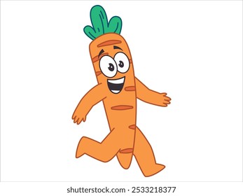 Carrot vegetable smiling face facial expression character veggie mascot expressive cartoon colorful design icon set