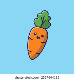Carrot vegetable smiling face mascot cartoon illustration