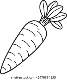 Vector de verduras de zanahoria para colorear páginas para niños