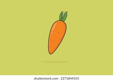 Carrot Vegetable Vector Icon Illustration Cartoon. Food Nature Icon Vector Flat Cartoon Design Style 