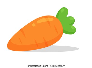 Carrot Vegetable Vector Illustration Cute and bright cartoon isolate on white background.