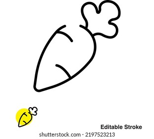 Carrot Vegetable Vector Line Icon