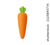 Carrot. Vegetables, autumn, Easter. 3d vector icon. Cartoon minimal style.