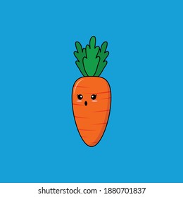 Carrot Vegetables Cute Kawaii Illustration