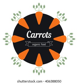 Carrot vegetables illustration. Healthy Organic vegetarian food.