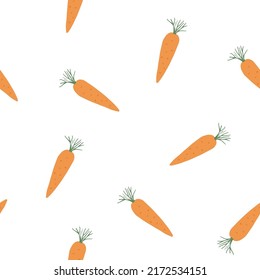 Vegetales de zanahoria sin fisuras. Antecedentes vegetarianos sanos de alimentos biológicos, productos ecológicos vegan orgánicos. Ilustración vectorial.