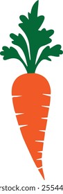 Carrot vegetables vector with simple design on a white background Cute illustration silhouette.