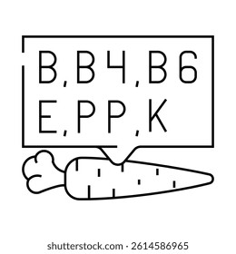 carrot vitamins line icon vector. carrot vitamins sign. isolated contour symbol black illustration