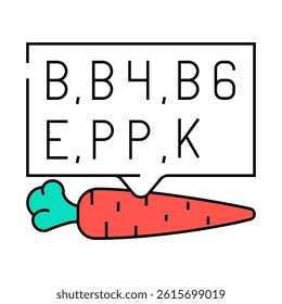 carrot vitamins line icon vector. carrot vitamins sign. isolated symbol illustration