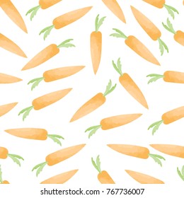 Carrot Watercolor Seamless Pattern