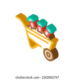 carrot wheelbarrow isometric icon vector. carrot wheelbarrow sign. isolated symbol illustration