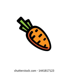 Carrot white background, carrot icon, vector fruit illustration