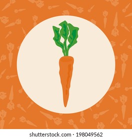 carrot white circle in pastel orange background