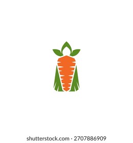 Assistente de cenoura em um design de logotipo camuflado.