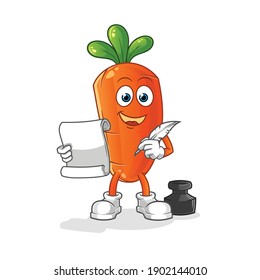 carrot writer vector. cartoon character