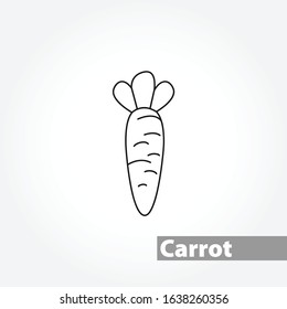 carrot, yummy vector line icon on white background