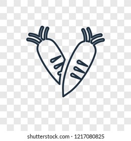 Carrots concept vector linear icon isolated on transparent background, Carrots concept transparency concept in outline style