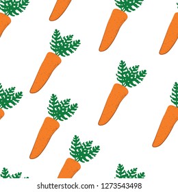 carrots cute food seamless vector pattern
