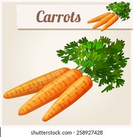 Carrots. Detailed Vector Icon. Series of food and drink and ingredients for cooking.