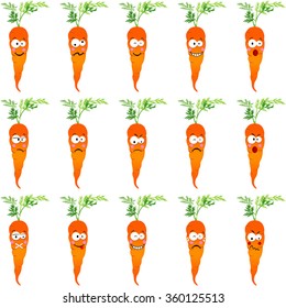 Carrots with different expressions
