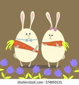 Carrots for Easter Bunny.Vector illustration.