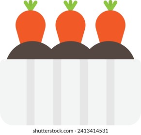 Carrots Farming Plant Icon Vector Flat Illustration