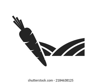 carrots field icon. vegetable farming and harvest symbol. isolated vector image in simple style