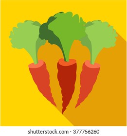 Carrots flat icon. Modern colored icons in a flat design with long shadow.