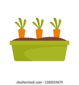 Carrots in garden icon. Flat illustration of carrots in garden vector icon for web design