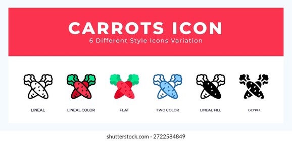 Carrots icon illustration vector with different styles