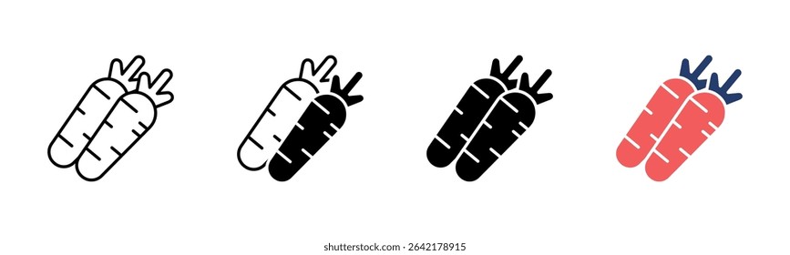 Carrots icon sheet multiple style collection