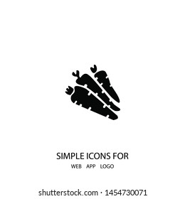 Carrots icon. A sign of carrots and vegetables. Vector.