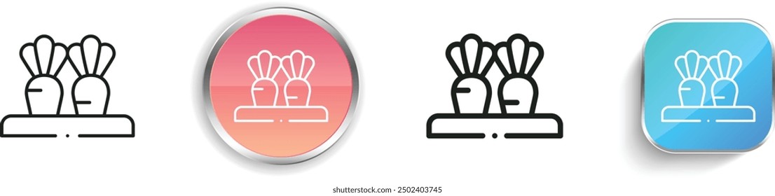 carrots icon. Thin Linear, Regular and Button Style Design Isolated On White Background