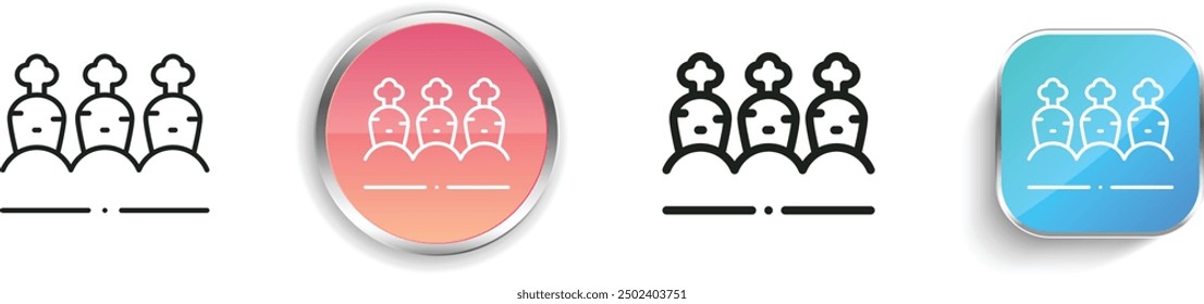 carrots icon. Thin Linear, Regular and Button Style Design Isolated On White Background
