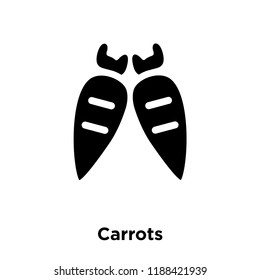 Carrots icon vector isolated on white background, logo concept of Carrots sign on transparent background, filled black symbol