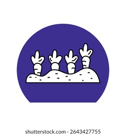 Ícone de cenoura com fundo branco vetor ilustração stock