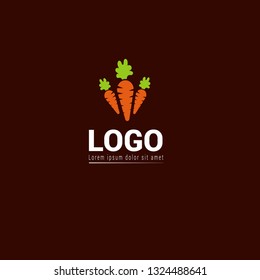 Carrots logo concept. Designed for your web site design, logo, app, UI.Carrots icon.three carrots logo.vegan icon