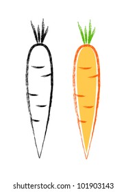 Carrots on white background
