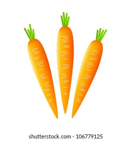 Carrots on white background