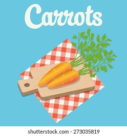 carrots on wooden board
