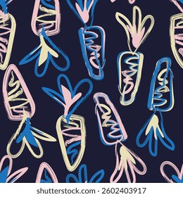 Carrots Pastels seamless pattern design for fashion textiles, graphics, backgrounds and crafts