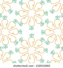 Carrots pattern design vector illustration, circular